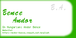 bence andor business card